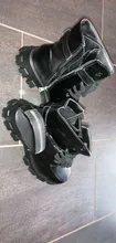 Botas de motocicleta de bolsillo para Mujer, suela gruesa con cordones de zapatos de plataforma, militares, color negro, 2020