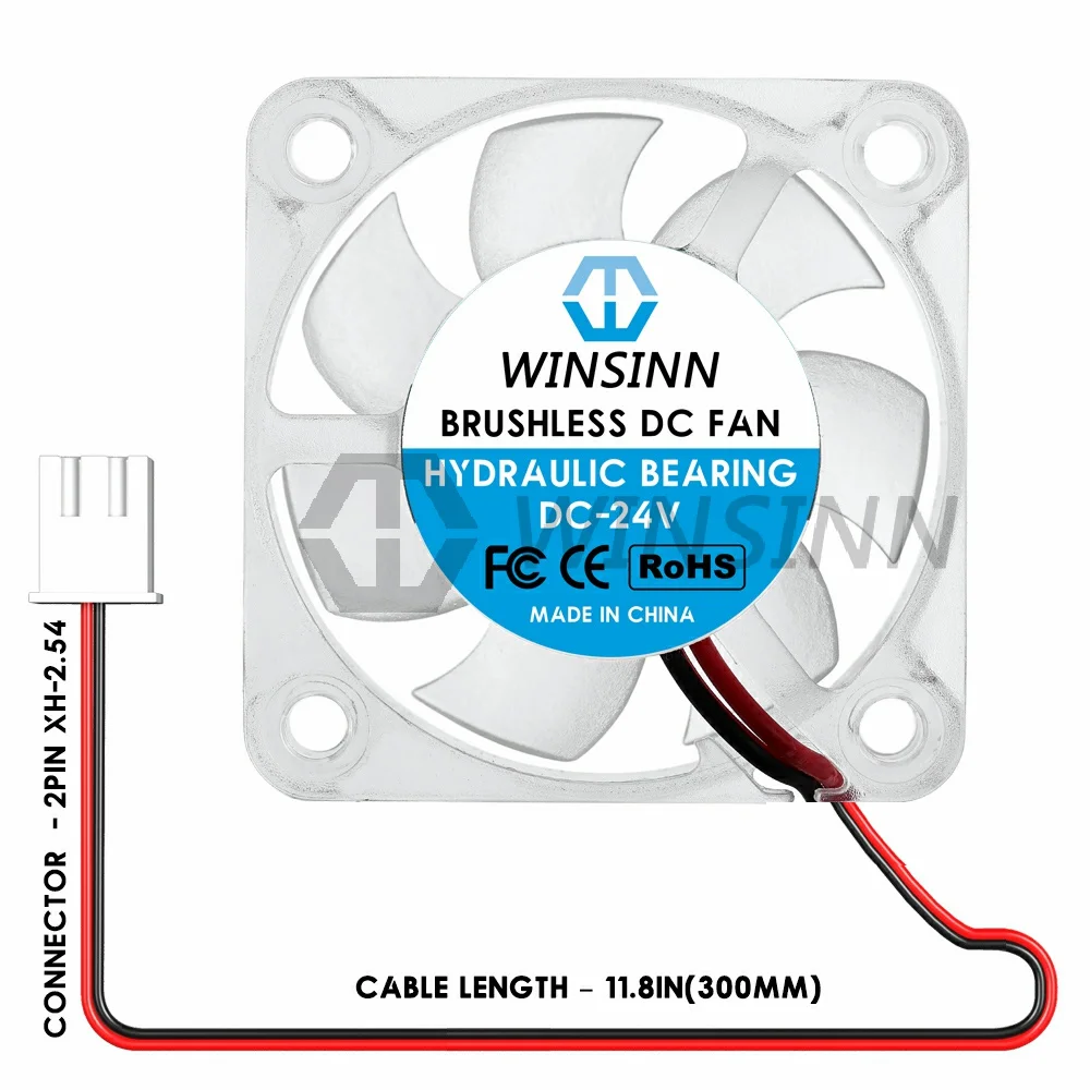 Winsinn-ventilador de Refrigeração sem Escova com Rolamento Hidráulico Led Colorido dc 5v 12v 24v 40x10 mm 2pin 4010 4-pack - Imagem 2
