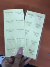 100 unids/lote Kawaii gracias corazón hecho a mano diseño transparente de estampado en caliente de sellado de papel de la etiqueta engomada DIY regalos Decoración