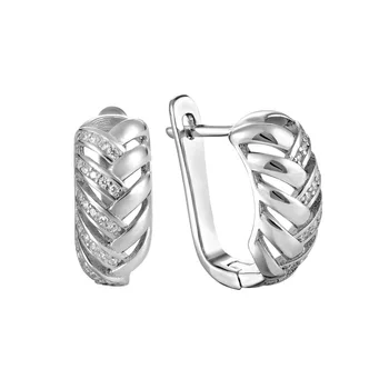 

Silver earrings with cubic zirconia sunlight sample 925