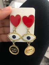 Big-Hoop-Earrings Charm Statement-Earring Fashion Jewelry Street-Style Copper Gold Heart