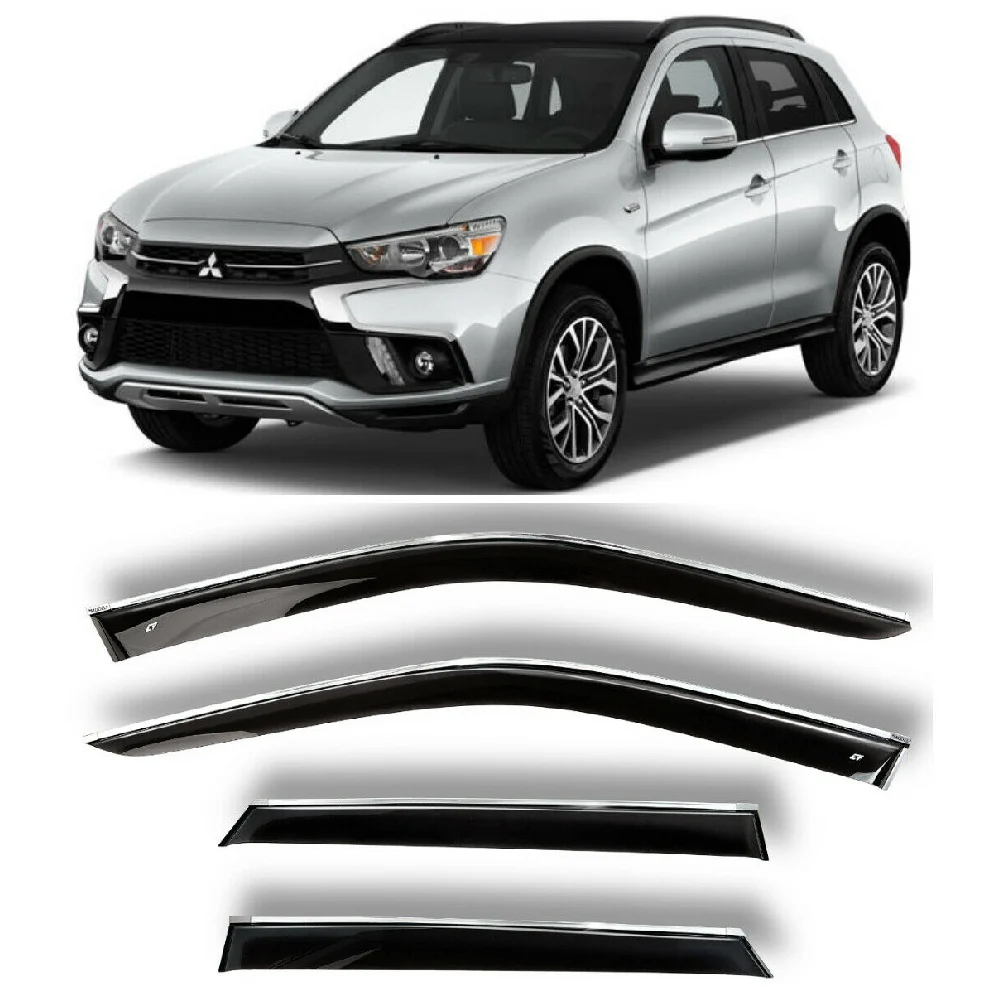 Дефлекторы окон хром полоска молдинг Cobra Tuning M42210CR на авто Mitsubishi Outlander 2010-