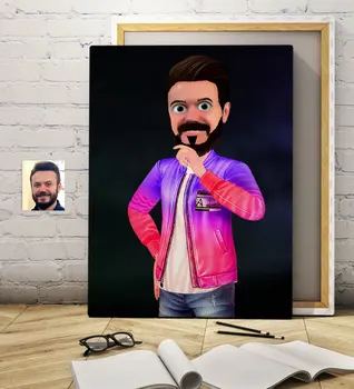 

Personalized Men 'S Animation Caricature Of Canvas print 50x70cm -36