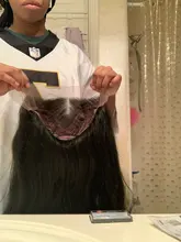 Yomagic-pelucas con onda de encaje frontal para mujer, cabello sintético de Color negro, sin pegamento, con línea de pelo Natural