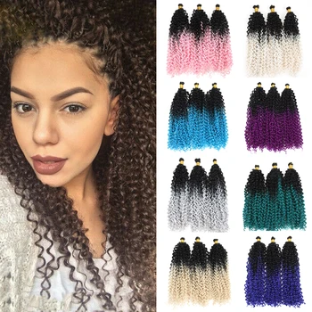

Werd 14 inch Fluffy Spring Twist Crochet Hair Extensions Synthetic Crochet Braids Black Brown Ombre Braiding Hair 110g