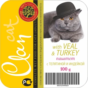 

Clan canned D/cats 100g Pate with veal and Turkey 24 PCs