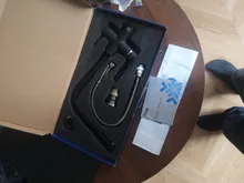 Tap Faucet-Mixer Sink Water-Purification Frap Dual-Handle Black Kitchen Rotation Letter-Design