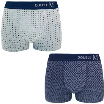 

DOUBLE M, Pack of 2, mens cotton briefs, comfortable boxer shorts, multicolour men boxer shorts, printed boxer shorts, underwear men