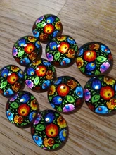 OMGALA-patrones de arte folclórico, estampado de flores clásicas, 12mm/14mm/16mm/18mm/20mm/25mm, cabujones de cristal, fabricación de reverso plano