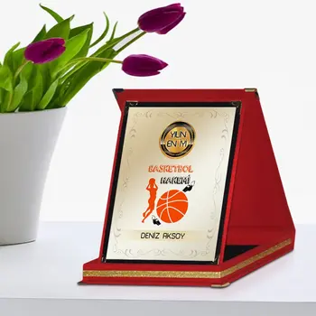 

Personalized Best Basketball Referee Red Plaque Award Of The Year