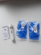 Pluma de lanceta Lancing para diabéticos, dispositivo para recoger sangre, 5 niveles de profundidad ajustables, bolígrafo de prueba de glucosa con 50/100 agujas
