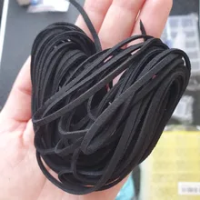 Cuerda plana trenzada de ante de imitación para fabricación de joyas, cuerda de rosca hecha a mano de cuero de terciopelo coreano, 10 m/lote, 2,5mm