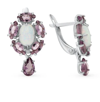 

Silver earrings with amethyst and sunlight plating sample 925