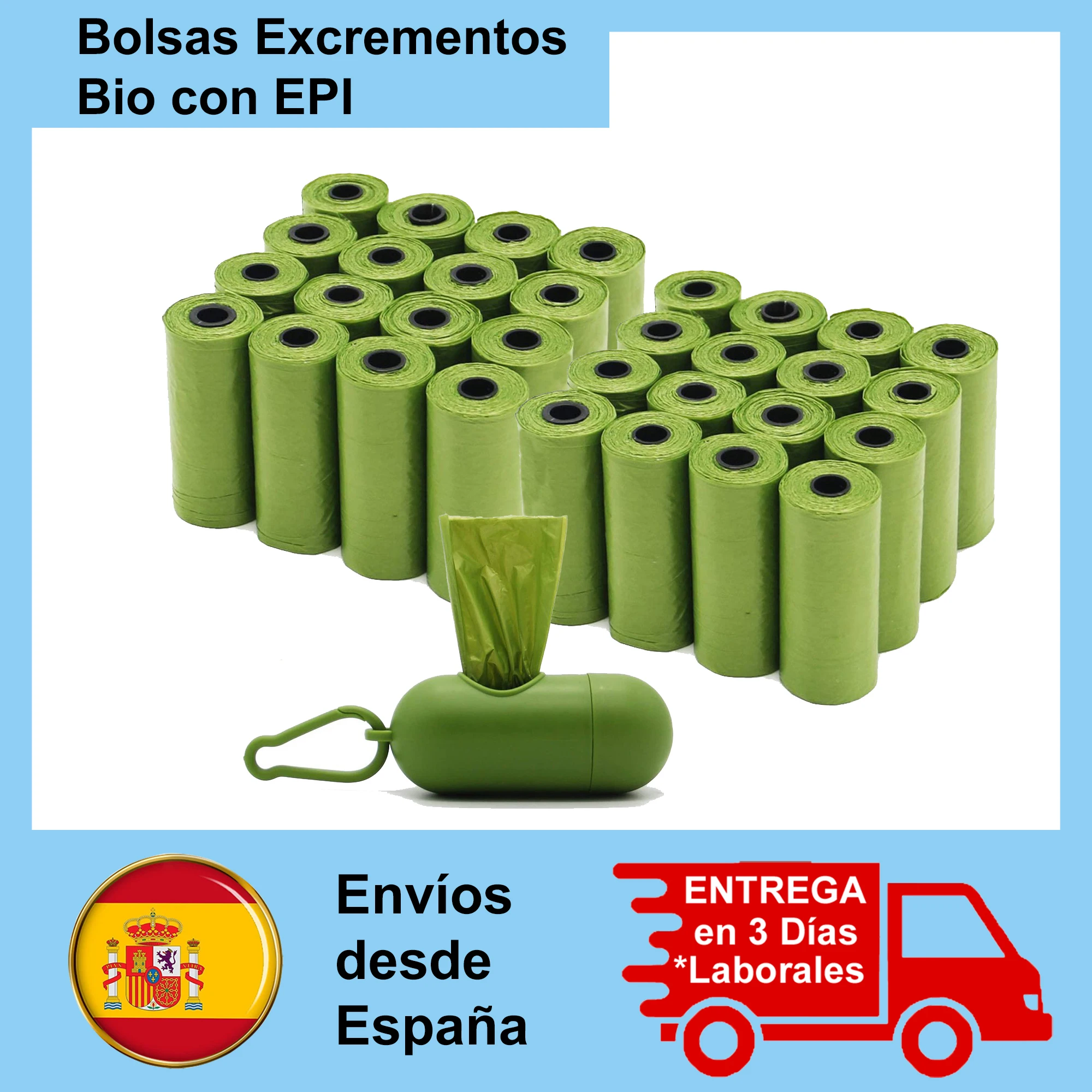 255/495/735 Bolsas de Caca Biodegradables para Perro, Bolsas para excrementos de Perro Mascotas con dispensador