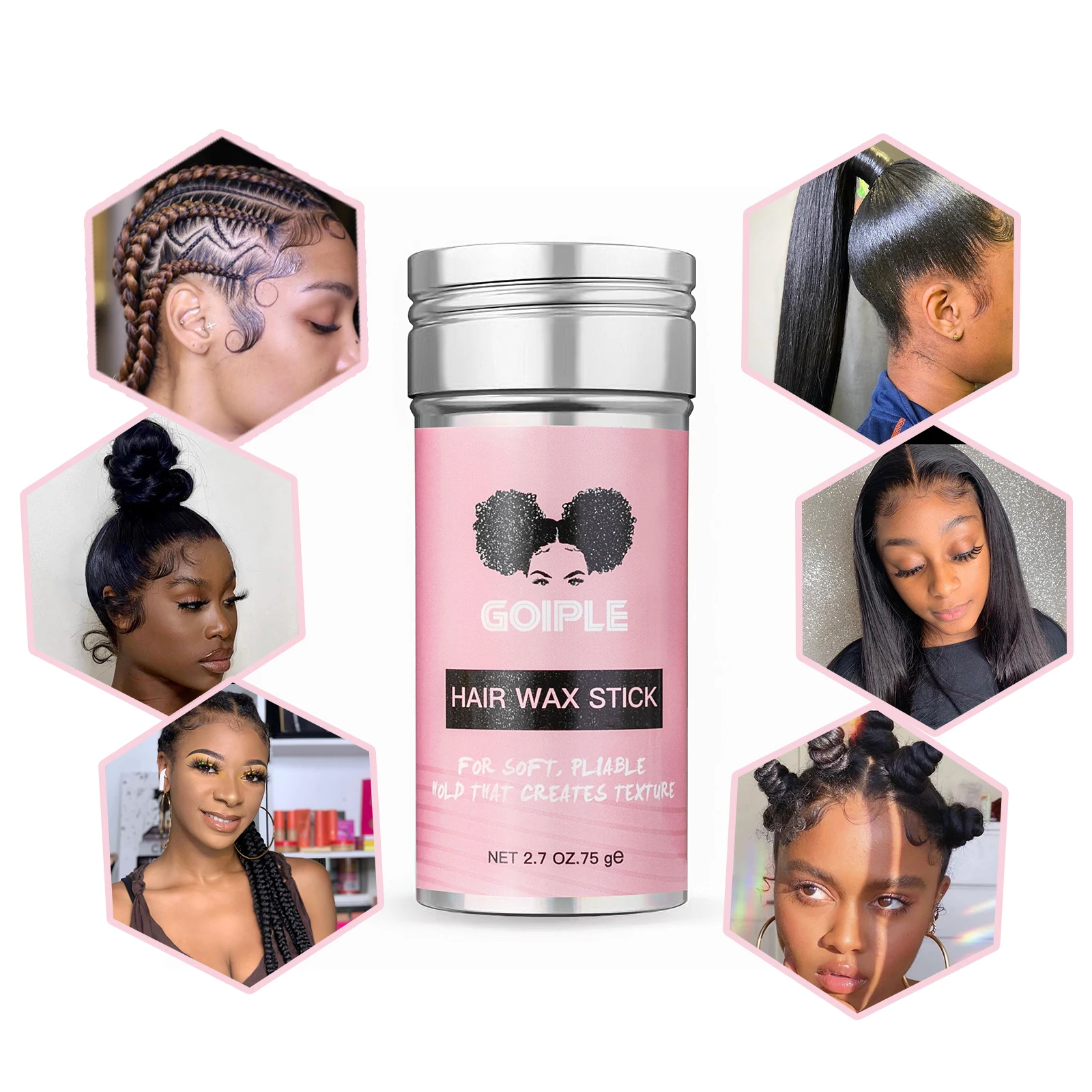 GOIPLE 2.7oz Flyaway Control Styling Wax Smooth Fly Away Broken Back Hair Finishing Slick Non Greasy Wax Stick For Women and Wig 5