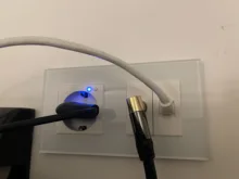 BSEED-enchufe de pared para TV y PC, dispositivo de corriente estándar de la UE, con panel de cristal blanco