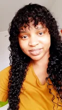 Sin Costuras de la onda de agua peluca peruano pelucas de cabello humano con flequillo completo máquina peluca para las mujeres negras 8-24 pulgadas envío rápido