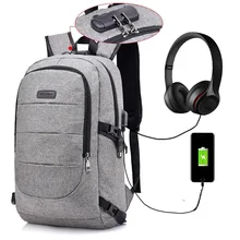 

Coded Lock USB Charging Functional Backpack Large Capacity 15.6inch Laptop Bags Men's Business Travel Casual School Bag Rucksack