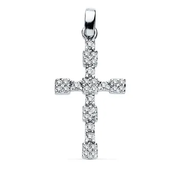 

Pendant 18k white gold cross 21mm. Zircons tranches square width 13mm.
