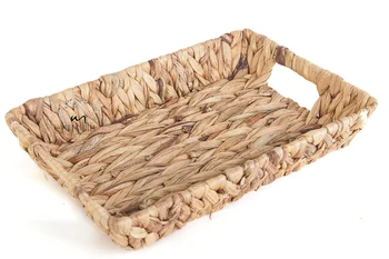 

Wicker Tray Tea Breakfast Food Rectangular Underplate Natural Presentation Organic Serving Tray