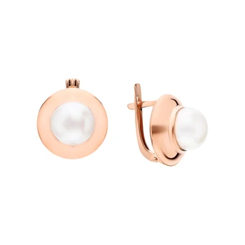 

Gold earrings with pearls cultured sunlight sample 585