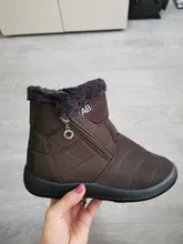 Rimocy-Botas de nieve impermeables de felpa gruesa para mujer, botines de plataforma antideslizantes de talla grande 43, zapatos acolchados de algodón para invierno