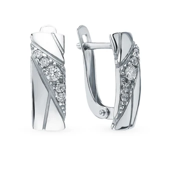 

Silver earrings with cubic zirconia sunlight sample 925