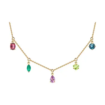 

Sokolov necklace in gold with a mix of stones, fashion jewelry, 585, women's male