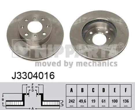 Диск тормозной передний Honda Accord/Prelude 1.6-2.0 84-91 NIPPA