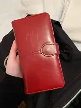 Cartera de cuero con cera de aceite para mujer, monedero de gran capacidad, con cremallera, bolso de mano largo, tarjetero, 2020