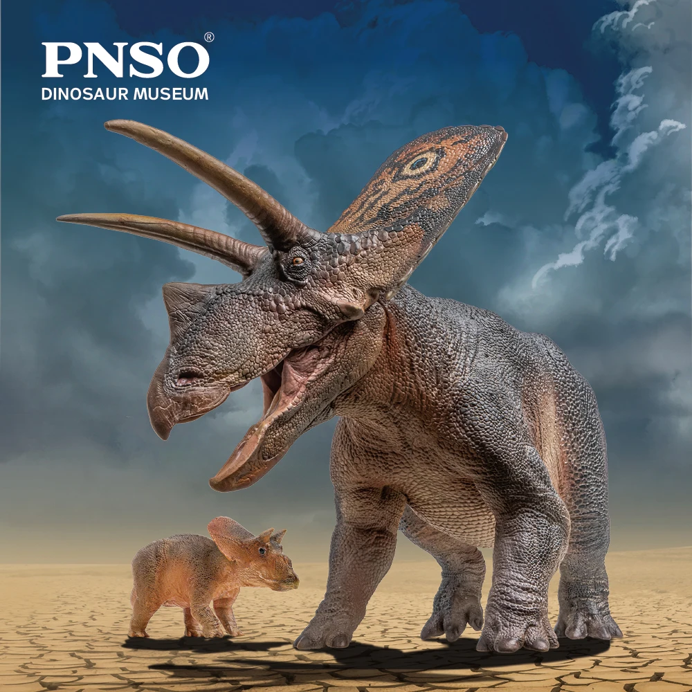 PNSO Dinosaur Museums Series:Torosaurus Aubrey & Dabei 1:35 Scientific Art Model |