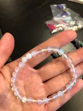 JD de la moda de las mujeres suave blanco Opal piedra lunar, pulsera de cordón elástico colorido piedra de ojos de gato ampliable cuerda joyería