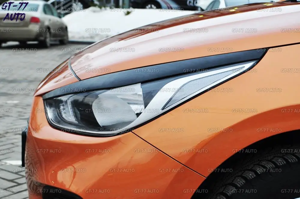 Накладки для бровей на фары для Hyundai Solaris-Модель B широкие реснички 1 комплект/2 шт Материал ABS пластик Стайлинг tuni