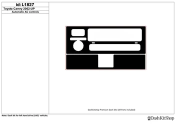 

Interior lining for Toyota Camry 2002-2002. Set L1827.