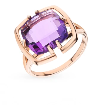 

Gold ring with amethyst sunlight sample 585