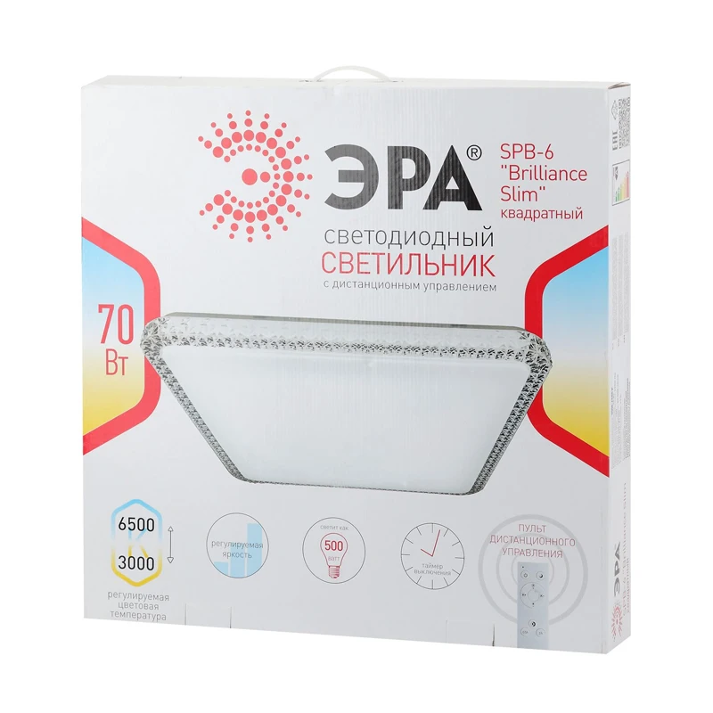 SPB 6 Brilliance Slim S 70 ЭРА Светодиод. св к 70Вт 3000 6500К 5950 Лм с пультом ДУ 537x81 мм|Потолочные