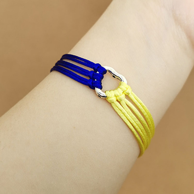Trendy Ukraine National Flag Bracelets Handmade Natural Stone Beads Bracelet Yellow Blue Ukrainian Flag Patriotism Pride