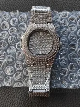 Reloj de moda con diamantes de acero para hombre, cronógrafo de Hip Hop, de lujo, dorado, masculino, 2021