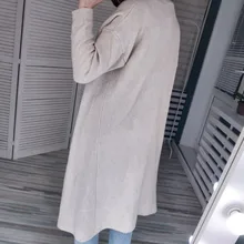 Cárdigan de punto largo y grueso para mujer, suéter de manga larga, cárdigan informal, ropa de calle, suéter de punto abierto, Invierno