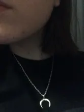 Collar con colgante de Luna y Chapado En Oro para mujer, cadena de clavícula, regalo para Amiga