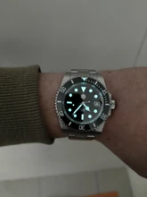 San Martin -Reloj de cuarzo con cristal de zafiro, pulsera de reloj mecánico, automático, con esfera de cerámica y con fecha