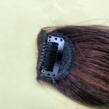Isheeny negro marrón Remy flequillo Clip en flequillo de cabello humano 10g Natural Delgado Clip flequillo pieza