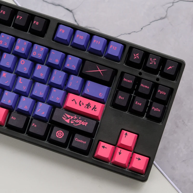 Chaves Ninja Keycaps Cereja Perfil Pbt 5-sided Tintura Sublimação Teclado Mecânico Keycap para mx Switch 61 64 68 87 980104 129 - Imagem 2