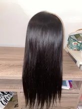 Peluca con diadema recta para mujer Peluca de cabello humano, 180% de densidad, cabello liso malasio, peluca completa hecha a máquina para mujeres negras
