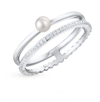 

Gold ring with pearls and diamonds sunlight sample 585 test