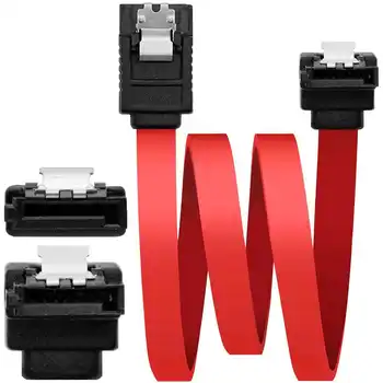 

NANOCABLE 10.18.0301 SATA 0.5m Data Cable 90º Degree Right Angled with Locking Latch Connector 3 Gbps Transfer Male Red