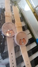 1pc nuevo relojes de niños niñas lindo Oso de dibujos animados de los niños reloj de las señoras de las mujeres de cuarzo relojes de pulsera para regalo de reloj