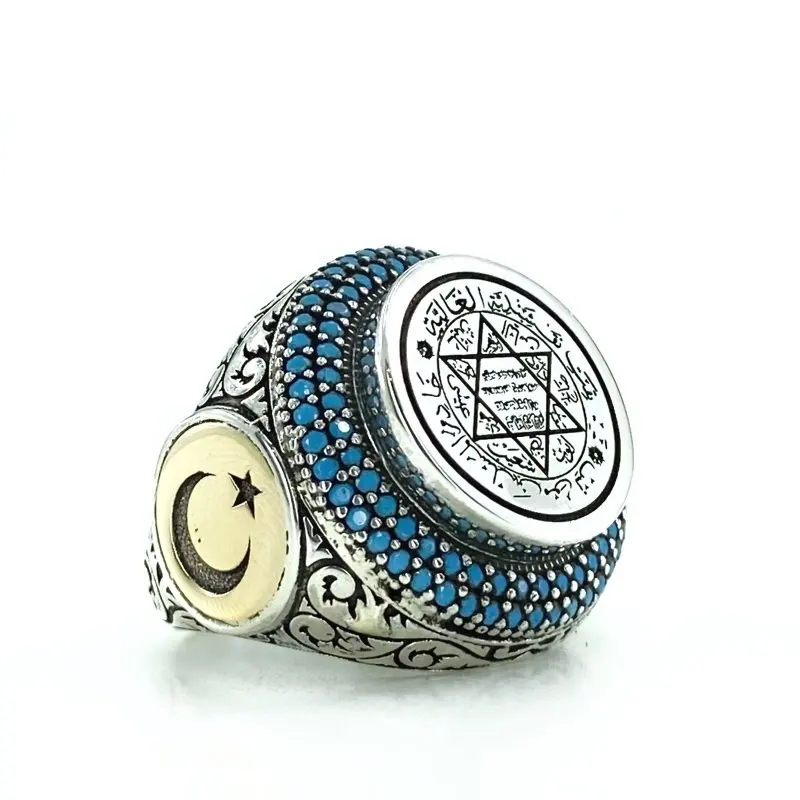 

Star of David Solomon Seal Custom Design Sterling Silver Men 'S Ring
