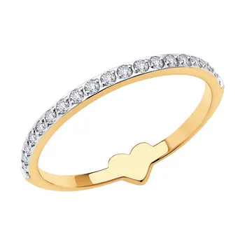 

Sokolov ring in Gold with cubic zirconia, fashion jewelry, gold, 585, women's male