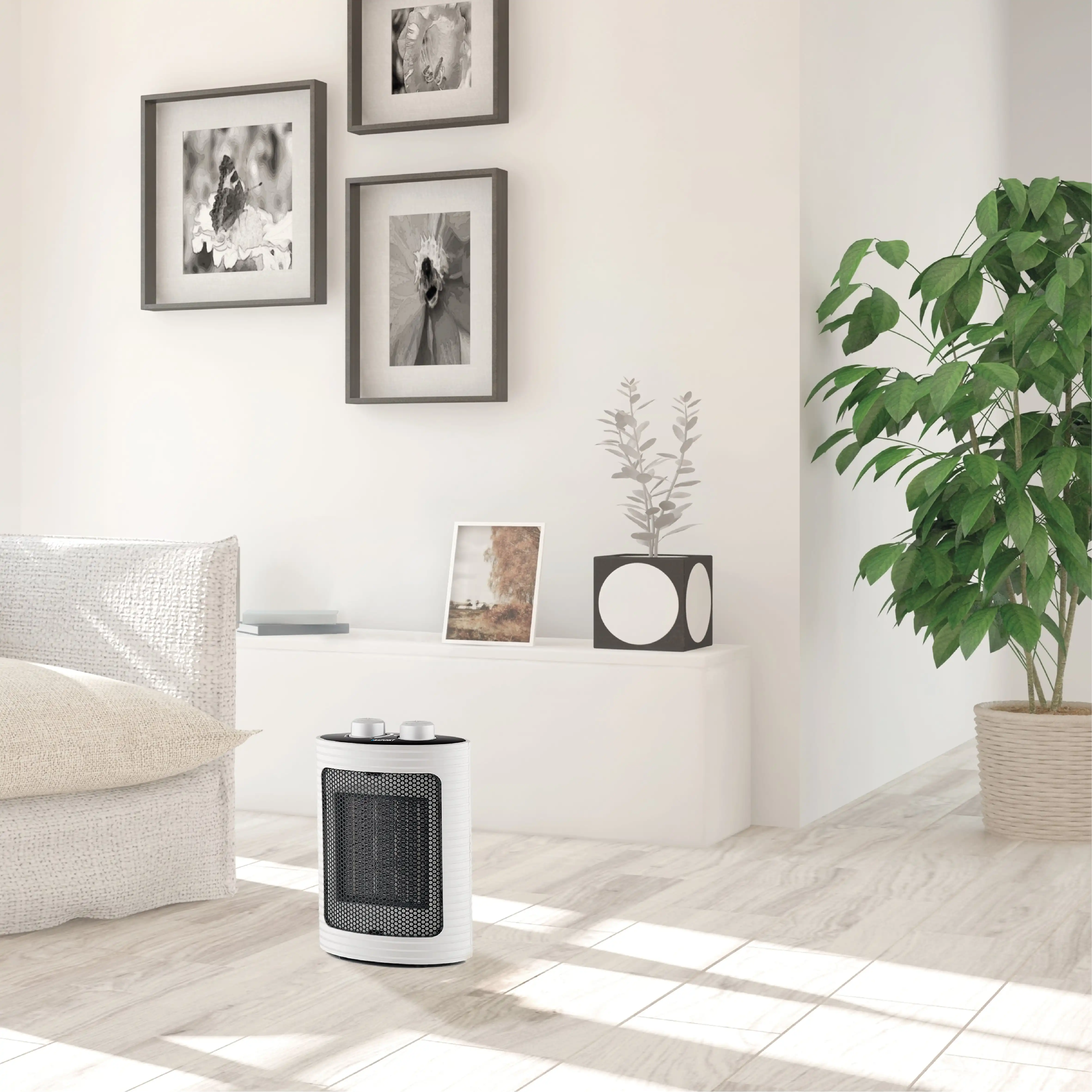 Ceramic heater 1500w with 2 power levels: 750w - 1500w. Adjustable  thermostat, anti-roll switch and overheating protection. - AliExpress